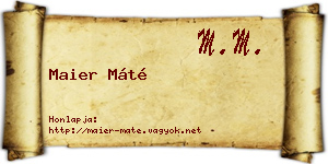 Maier Máté névjegykártya
